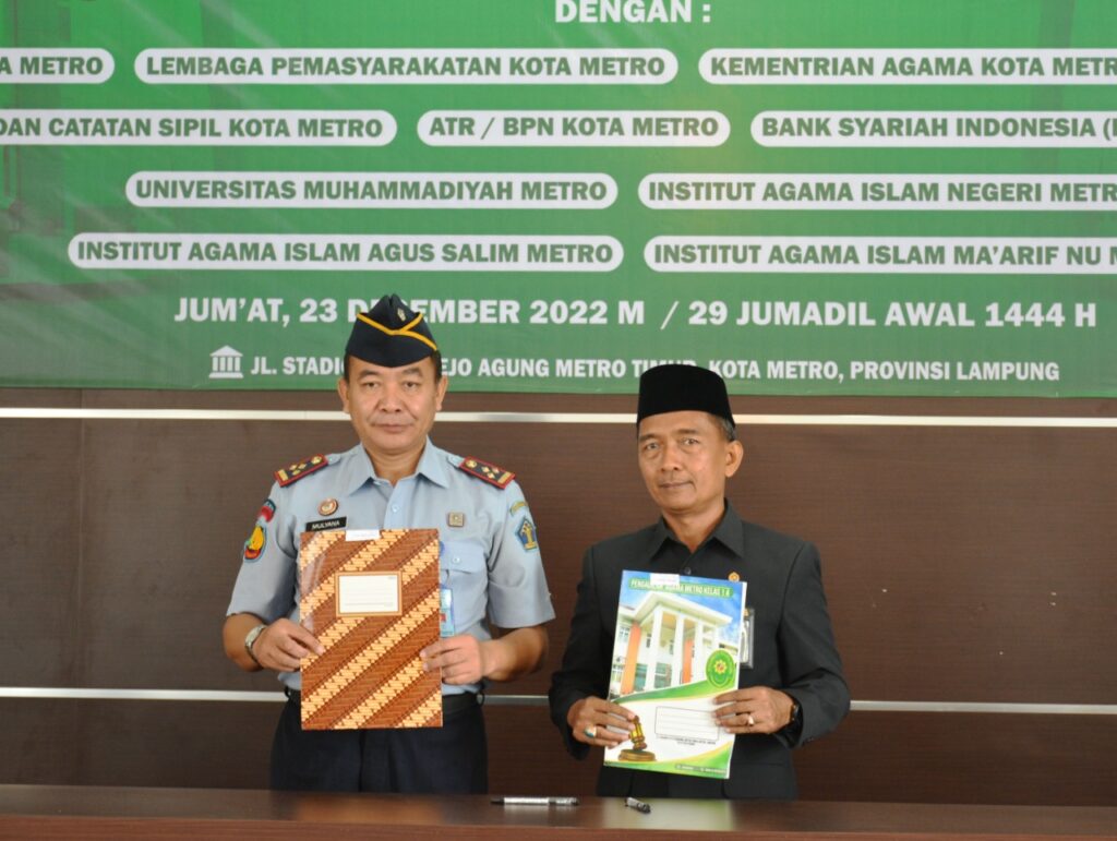 Pengadilan Agama Kelas I A Metro Lakukan Penandatanganan Kerjasama Dengan 12 Instansi Vertikal