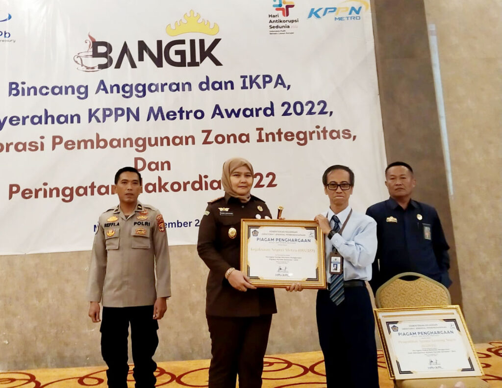 Walikota Metro Nilai Ucapkan Selamat Pada Kejaksaan Negeri Atas Penghargaan KPA Nilai Terbaik