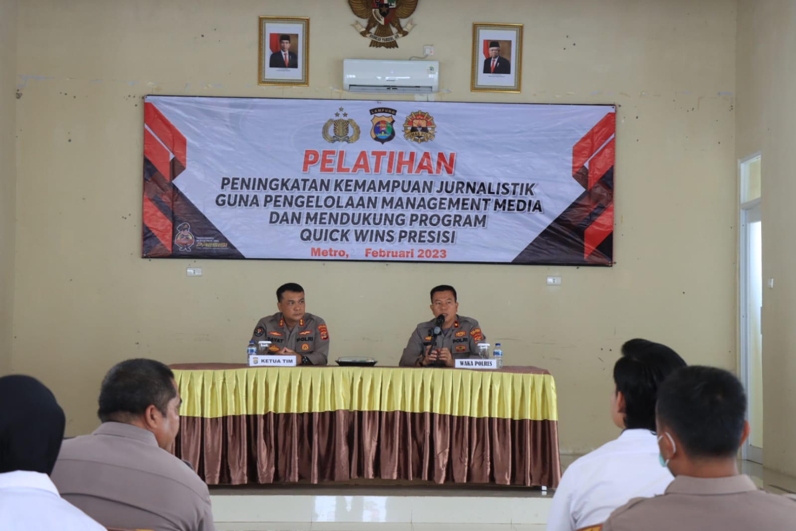Polres Metro Gelar Pelatihan Peningkatan Kemampuan Jurnalistik Dari Bid Humas Polda Lampung