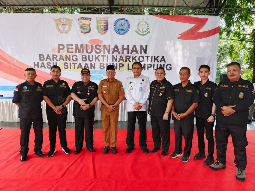 Granat Lampung Hadir Pada Pemusnahan BB 14,9 Kg Sabu