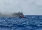 KM Maulana Terbakar di Perairan Tanggamus, 25 Selamat 8 ABK Masih dalam Pencarian
