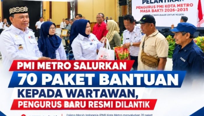 Tanpa APBD, PMI Metro Gelar Aksi Kemanusiaan dan Salurkan Bantuan untuk Wartawan